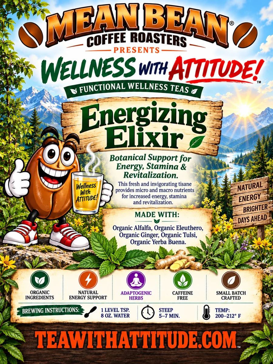 Zen Wellness Teas ENERGIZING ELIXIR Herbal Decaf