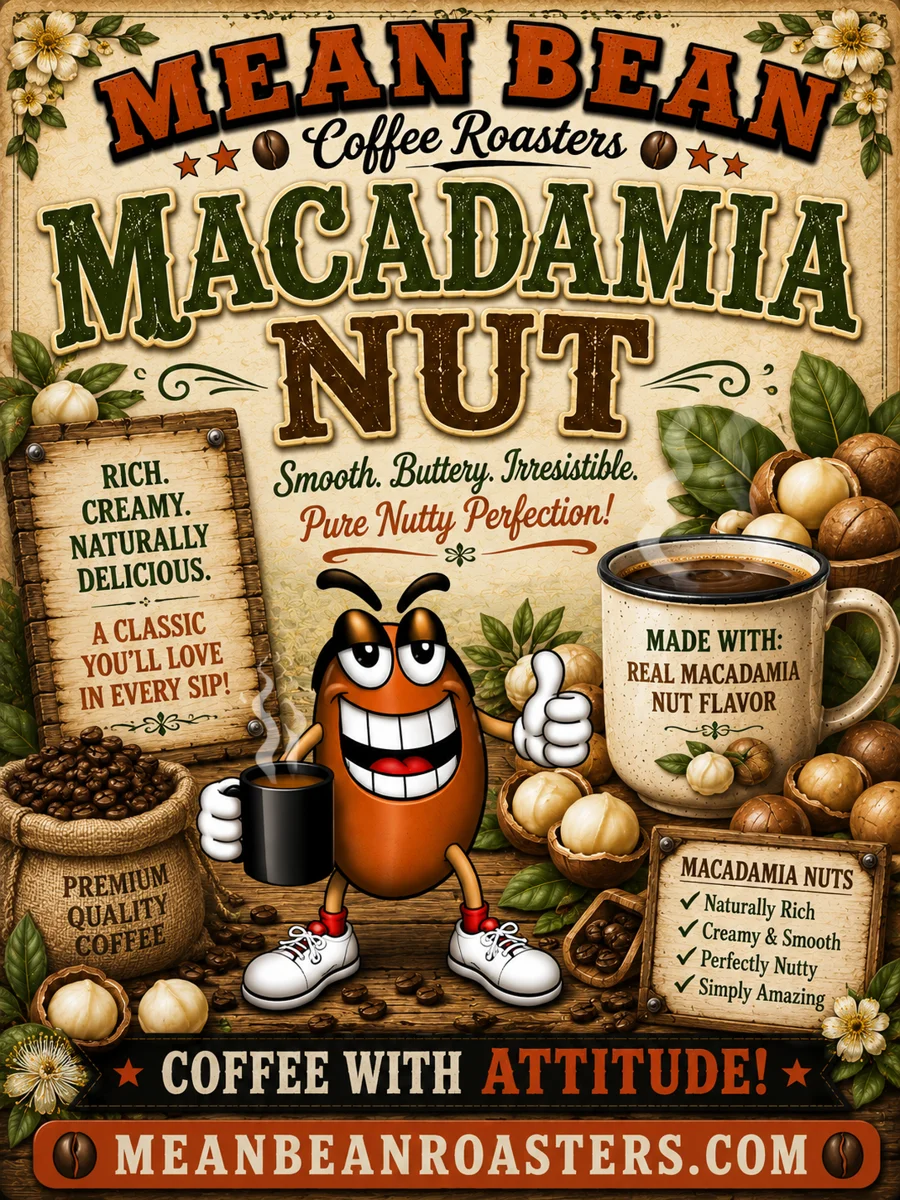 Macadamia Nut Flavored Coffee - Mean Bean Flavored Coffee from Mean Bean Coffee Roasters