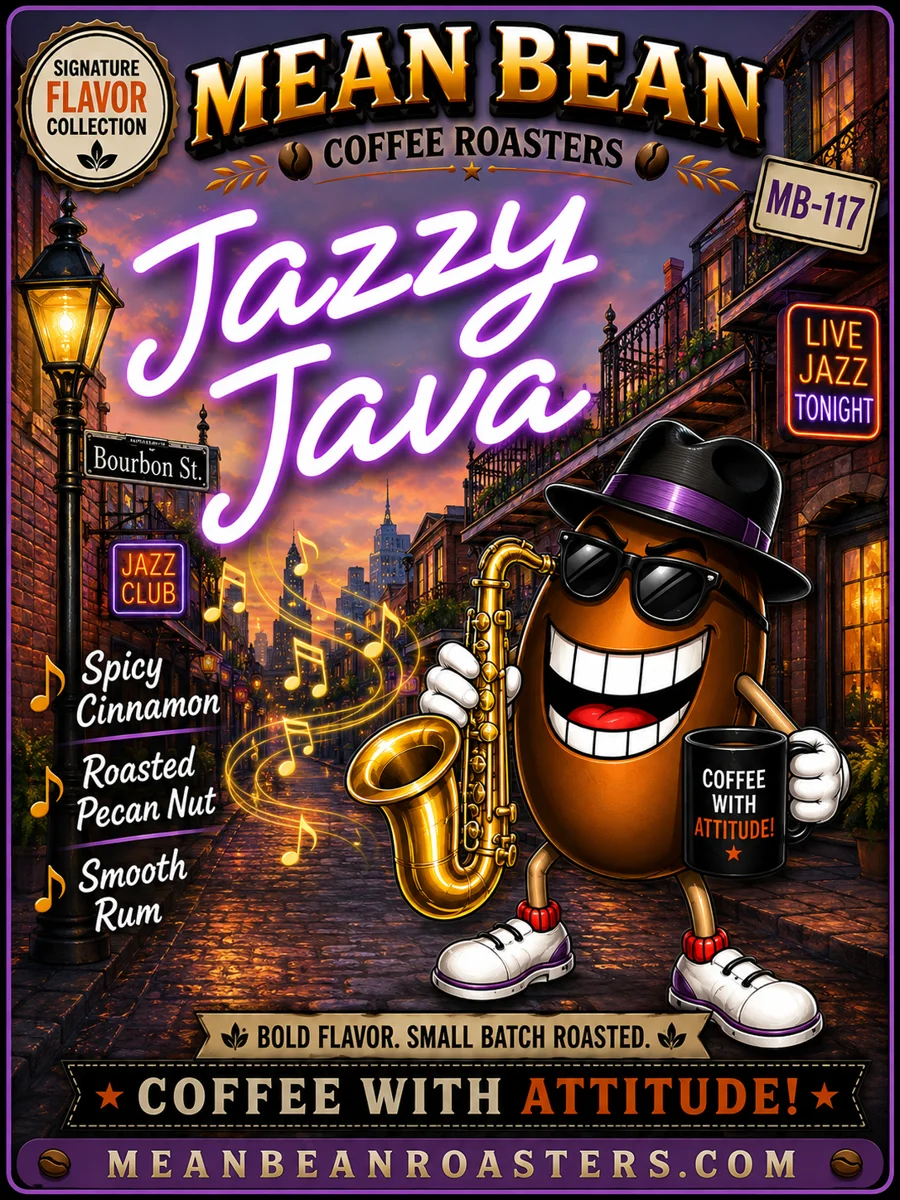 Jazzy Java - Mean Bean Flavored Coffee from Mean Bean Coffee Roasters
