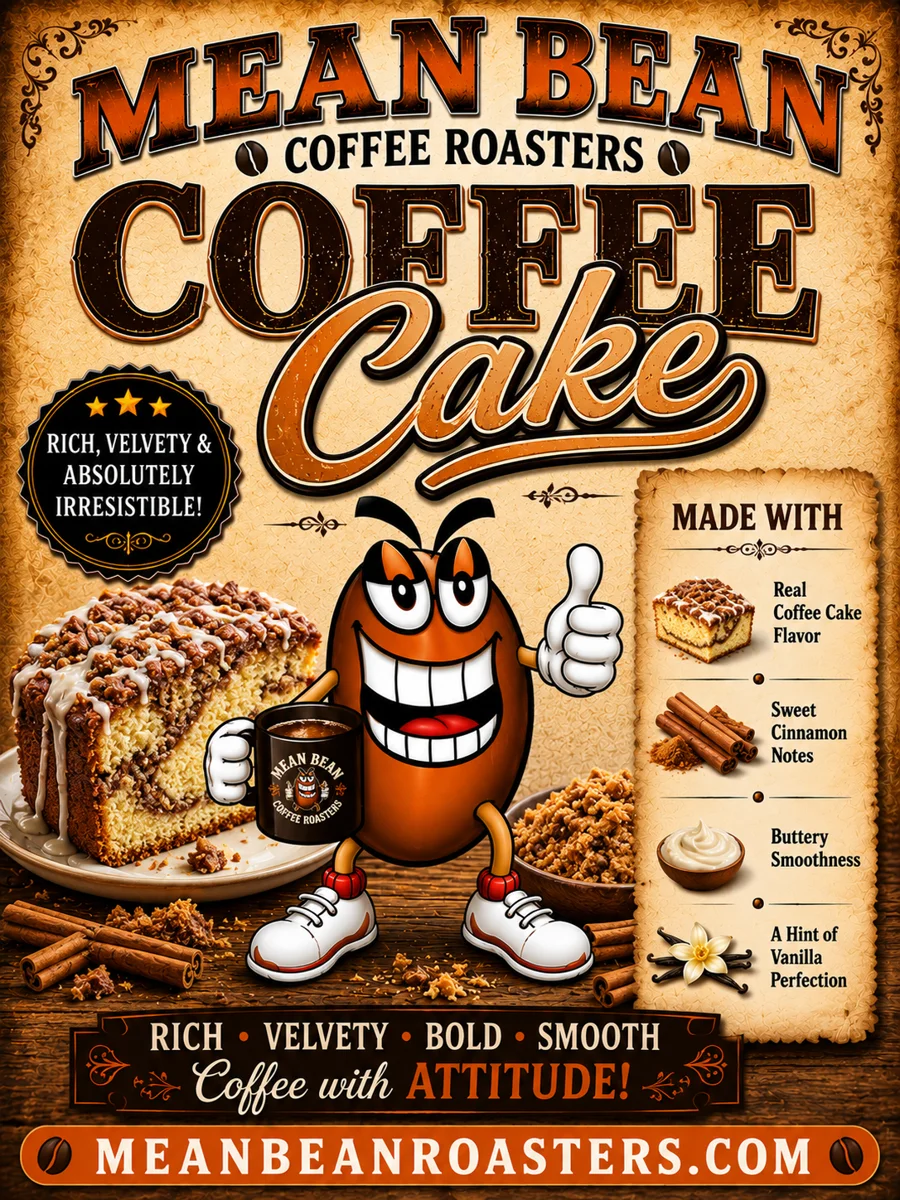 Coffee Cake Flavored Coffee - Mean Bean Flavored Coffee from Mean Bean Coffee Roasters