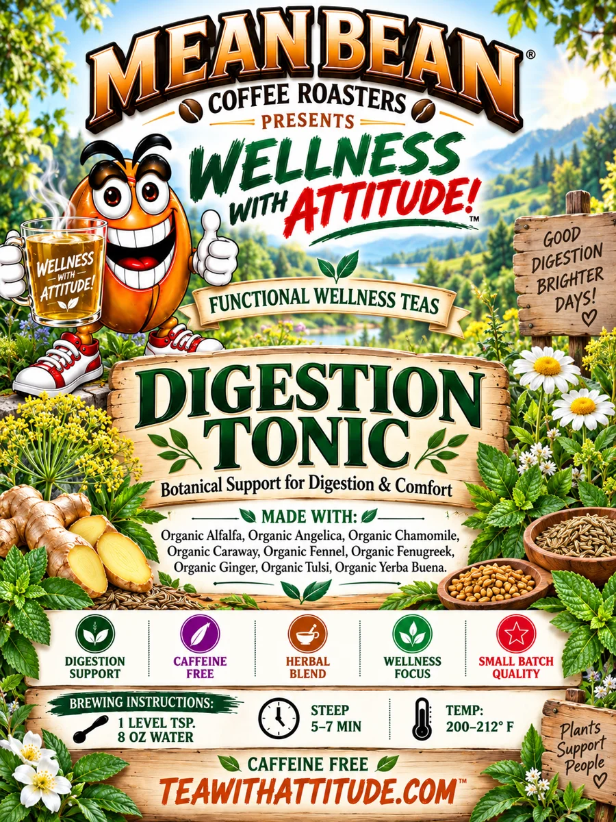 Zen Wellness Teas DIGESTION TONIC Herbal Decaf