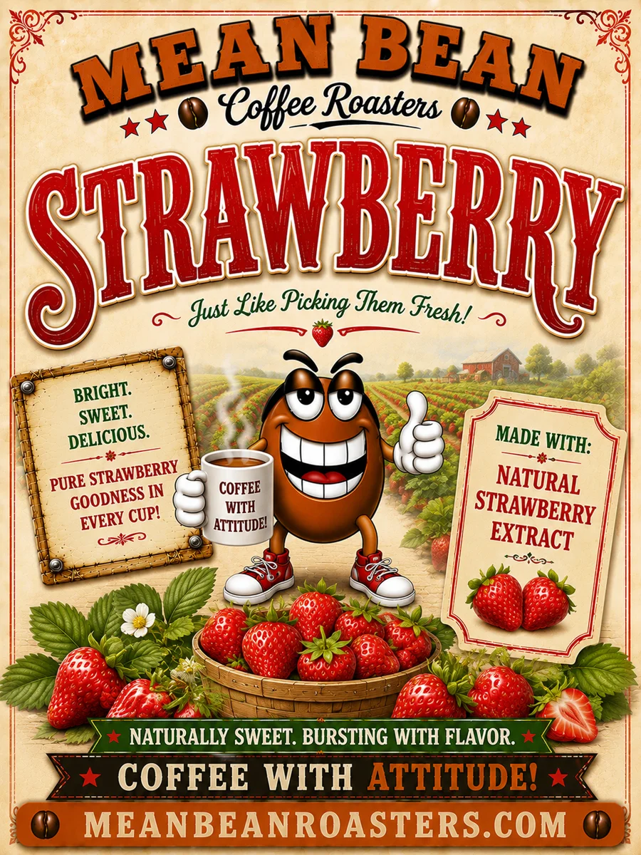 Strawberry - Mean Bean Flavored Coffee from Mean Bean Coffee Roasters