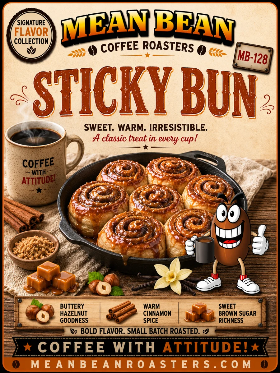 Sticky Bun - Mean Bean Flavored Coffee from Mean Bean Coffee Roasters