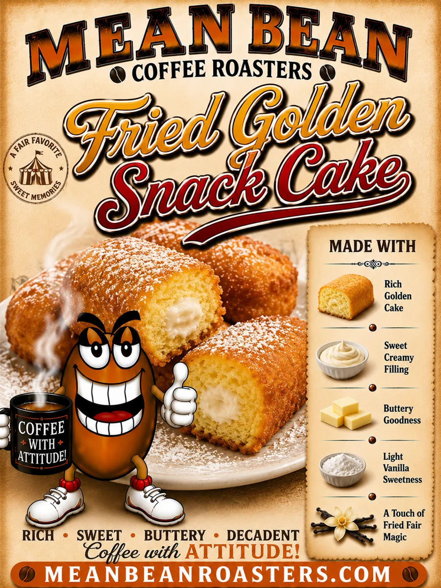 Fried Golden Snack Cake - Mean Bean Flavored Coffee from Mean Bean Coffee Roasters