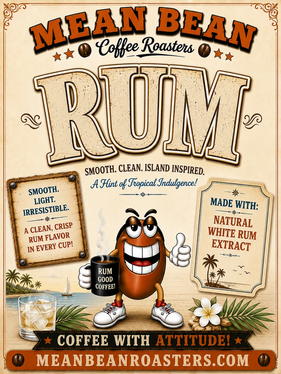 Rum - Mean Bean Flavored Coffee from Mean Bean Coffee Roasters
