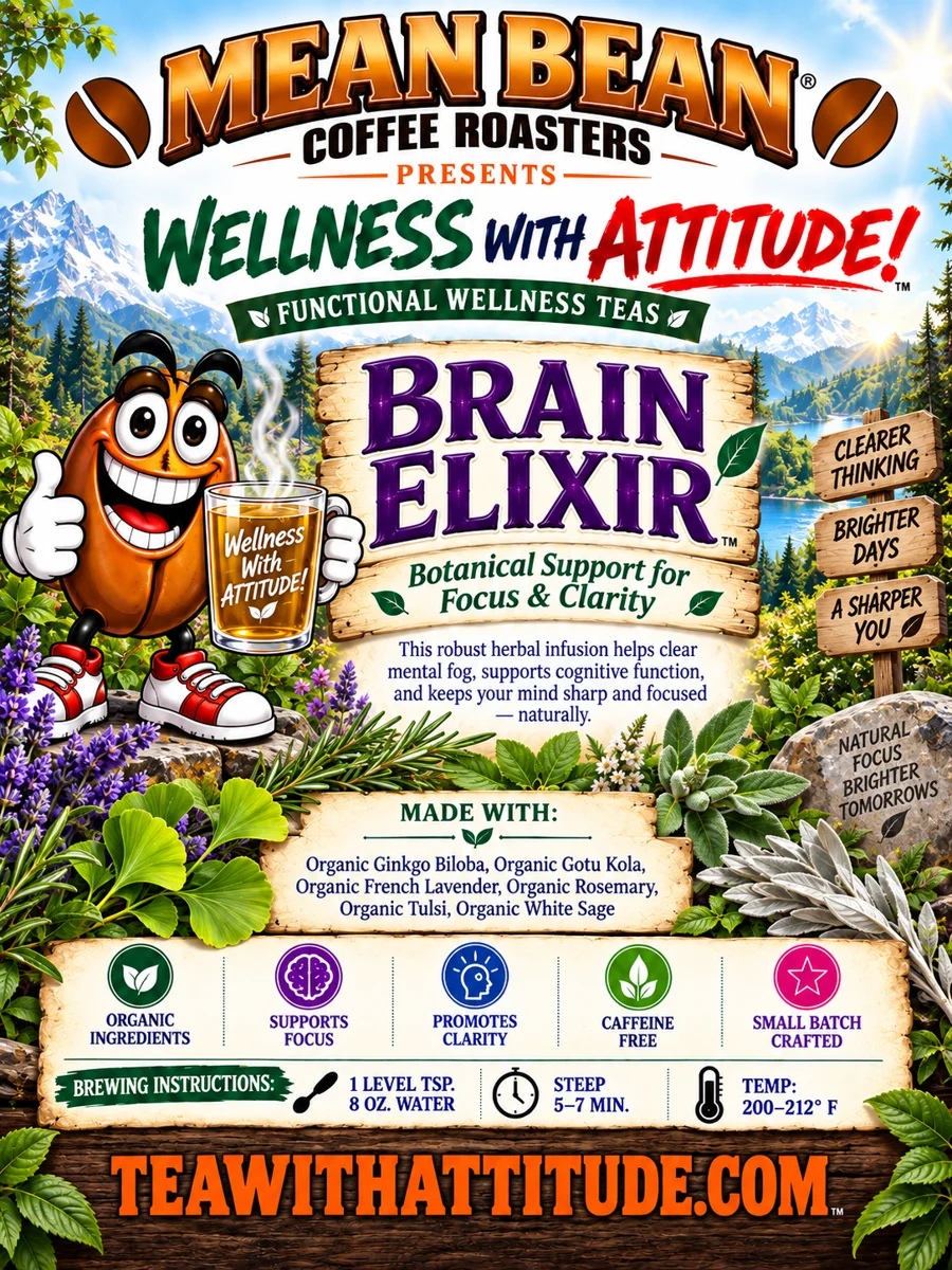 Zen Wellness Teas BRAIN ELIXER Herbal Decaf